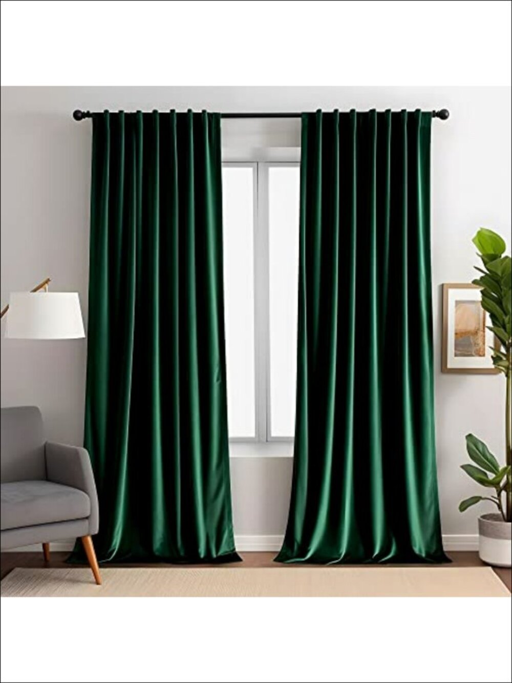 Velvet Curtains 84 Inches Long 80% Blackout Thermal Insulated Rod Pocket Back